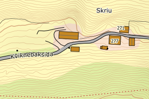 Kartbilde fra WMS-tjeneste av avviket