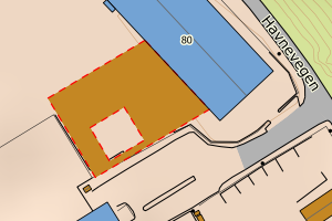 Kartbilde fra WMS-tjeneste av avviket