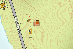 Kartbilde fra WMS-tjeneste av avviket