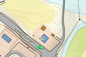 Kartbilde fra WMS-tjeneste av avviket