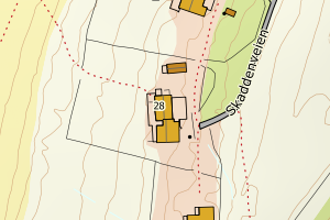 Kartbilde fra WMS-tjeneste av avviket