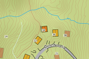 Kartbilde fra WMS-tjeneste av avviket