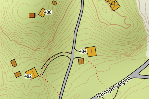 Kartbilde fra WMS-tjeneste av avviket