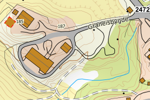 Kartbilde fra WMS-tjeneste av avviket