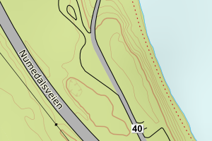 Kartbilde fra WMS-tjeneste av avviket