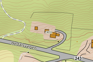 Kartbilde fra WMS-tjeneste av avviket