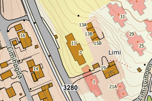Kartbilde fra WMS-tjeneste av avviket