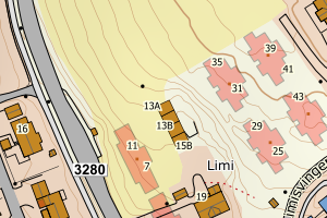 Kartbilde fra WMS-tjeneste av avviket