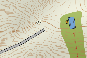 Kartbilde fra WMS-tjeneste av avviket