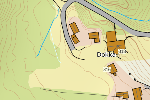 Kartbilde fra WMS-tjeneste av avviket