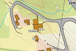 Kartbilde fra WMS-tjeneste av avviket