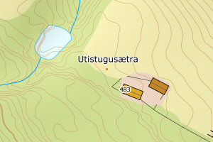 Kartbilde fra WMS-tjeneste av avviket
