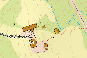 Kartbilde fra WMS-tjeneste av avviket