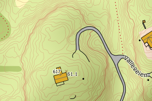 Kartbilde fra WMS-tjeneste av avviket