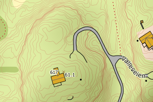 Kartbilde fra WMS-tjeneste av avviket