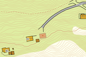 Kartbilde fra WMS-tjeneste av avviket