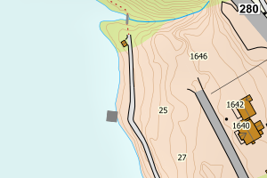 Kartbilde fra WMS-tjeneste av avviket
