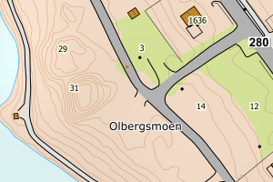 Kartbilde fra WMS-tjeneste av avviket