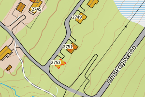 Kartbilde fra WMS-tjeneste av avviket