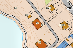 Kartbilde fra WMS-tjeneste av avviket