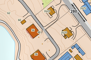 Kartbilde fra WMS-tjeneste av avviket