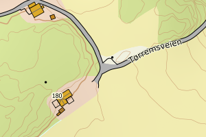 Kartbilde fra WMS-tjeneste av avviket