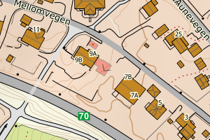 Kartbilde fra WMS-tjeneste av avviket