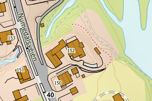 Kartbilde fra WMS-tjeneste av avviket