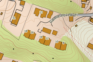Kartbilde fra WMS-tjeneste av avviket