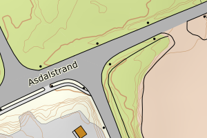 Kartbilde fra WMS-tjeneste av avviket
