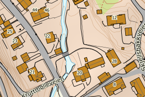 Kartbilde fra WMS-tjeneste av avviket