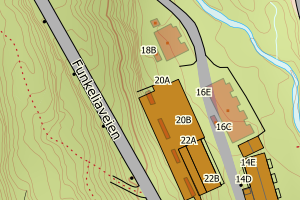 Kartbilde fra WMS-tjeneste av avviket