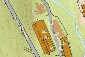 Kartbilde fra WMS-tjeneste av avviket
