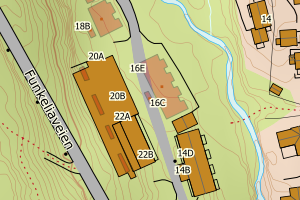 Kartbilde fra WMS-tjeneste av avviket