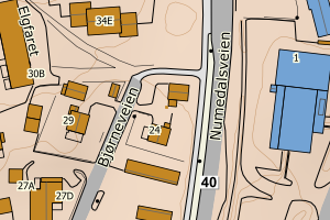 Kartbilde fra WMS-tjeneste av avviket