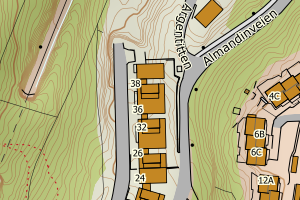 Kartbilde fra WMS-tjeneste av avviket