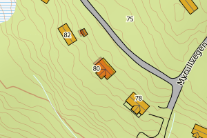 Kartbilde fra WMS-tjeneste av avviket