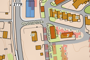 Kartbilde fra WMS-tjeneste av avviket