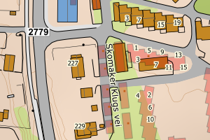 Kartbilde fra WMS-tjeneste av avviket