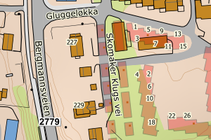 Kartbilde fra WMS-tjeneste av avviket