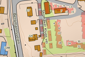 Kartbilde fra WMS-tjeneste av avviket