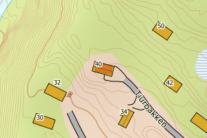 Kartbilde fra WMS-tjeneste av avviket