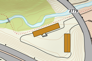 Kartbilde fra WMS-tjeneste av avviket