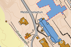 Kartbilde fra WMS-tjeneste av avviket