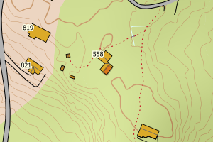 Kartbilde fra WMS-tjeneste av avviket