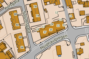 Kartbilde fra WMS-tjeneste av avviket