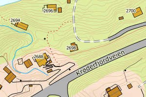 Kartbilde fra WMS-tjeneste av avviket