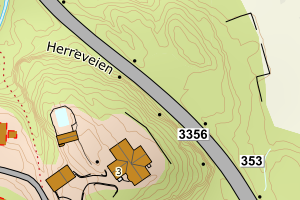 Kartbilde fra WMS-tjeneste av avviket