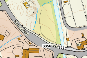 Kartbilde fra WMS-tjeneste av avviket