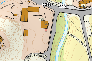 Kartbilde fra WMS-tjeneste av avviket